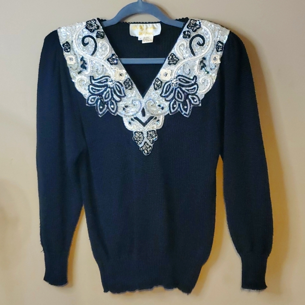 Lilly of California Vintage Sequin Sweater Size M